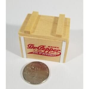 Franklin Mint american country store miniature dr pepper wood crate bottle case